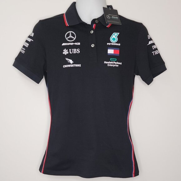 New Petronas Mercedes AMG F1 Racing Polo Shirt Women (L) - Picture 1 of 7
